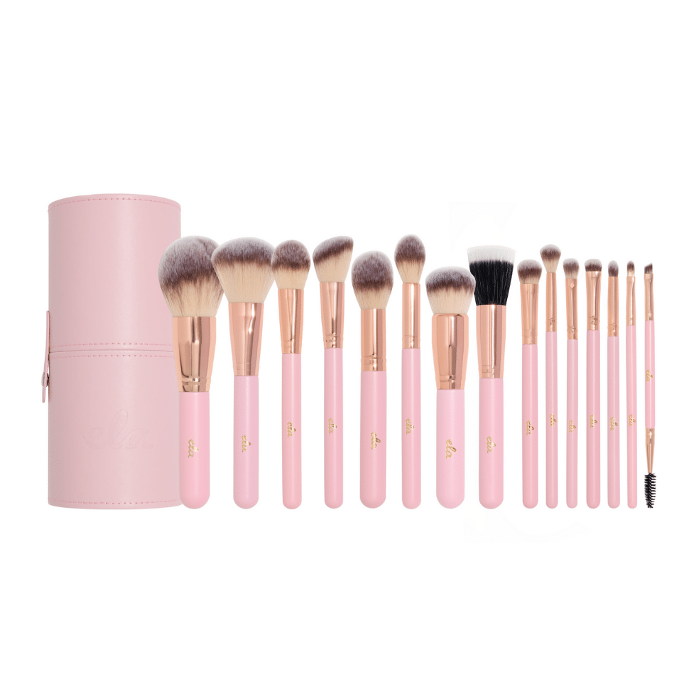 pink makeup brushes