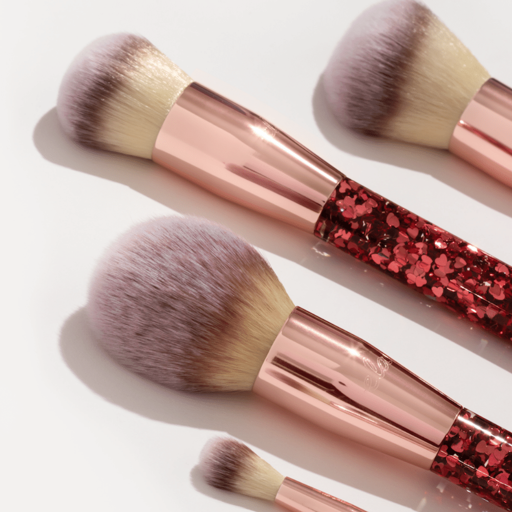 Queen of Hearts Brush Set, sparkling makeup brush set