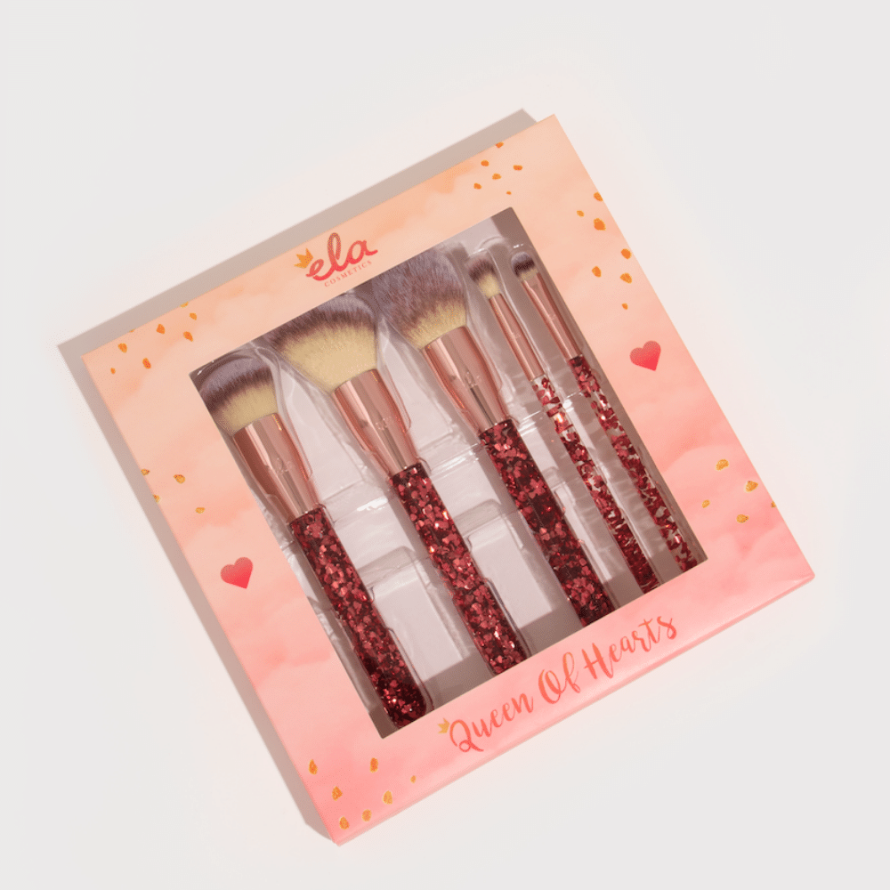 Queen of Hearts Brush Set, sparkling makeup brush set