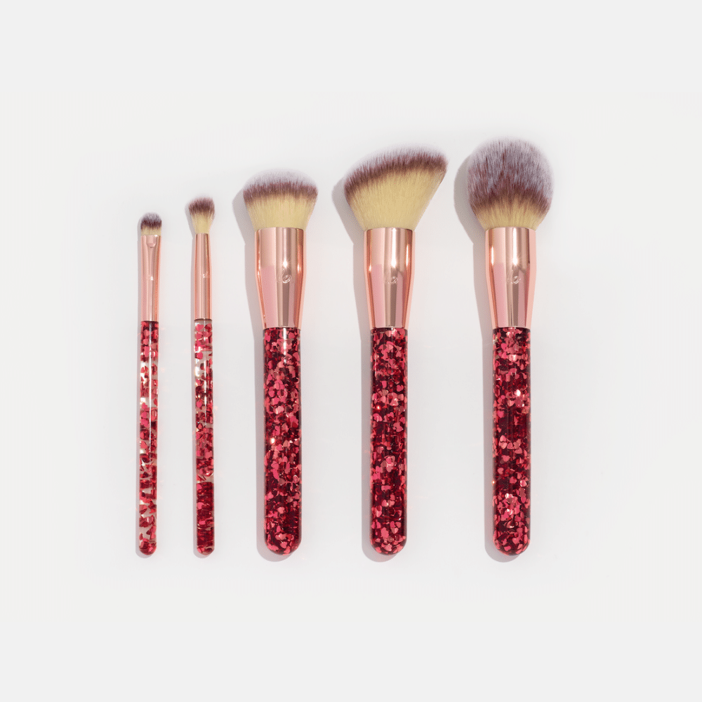 Queen of Hearts Brush Set, sparkling makeup brush set